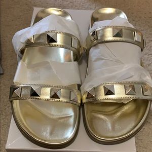Marc Fisher gold slides with studs